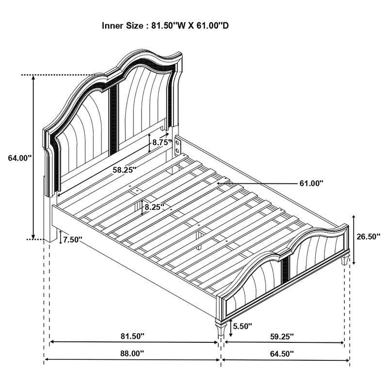 Evangeline Panel Bed with LED Lighting - Furniture City (CA)l