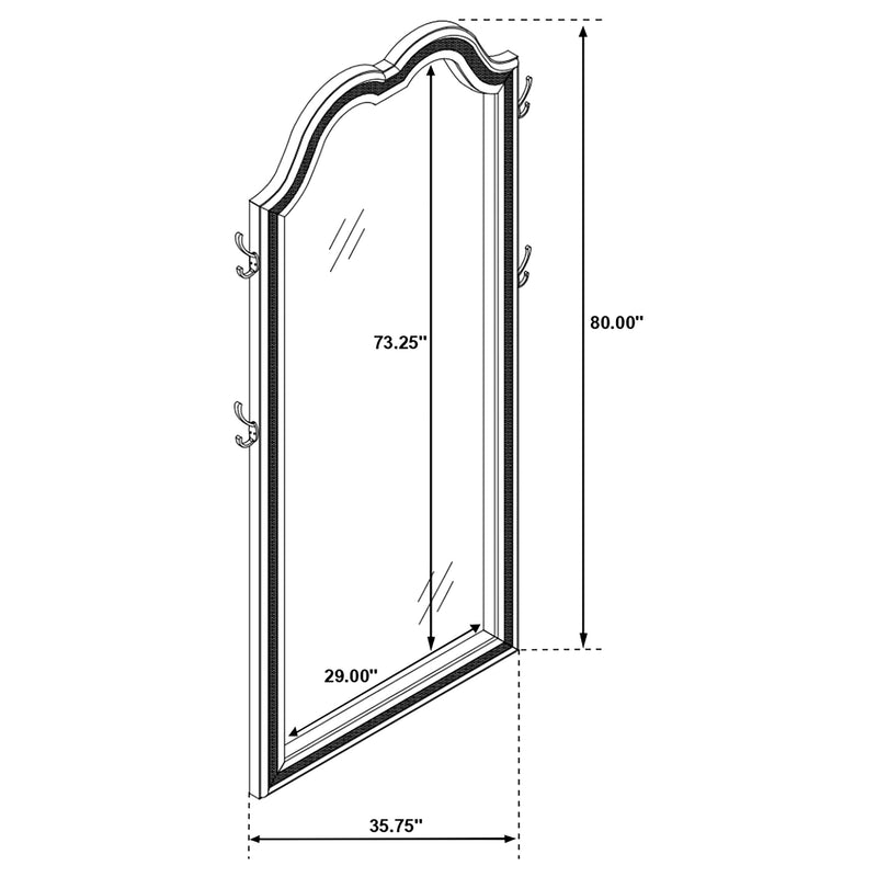 Evangeline Floor Mirror with LED Lighting - Furniture City (CA)l