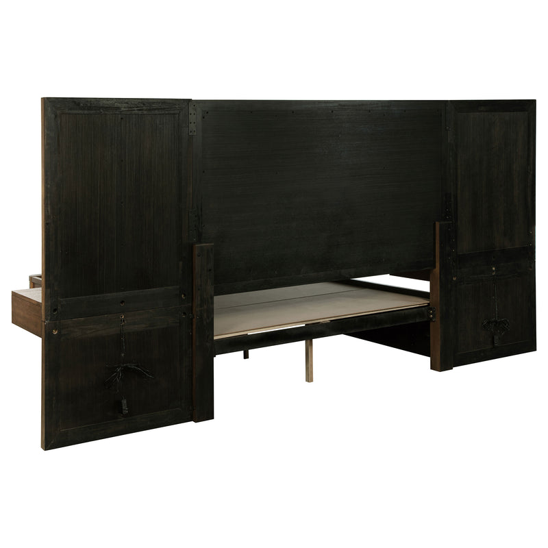 Terrace Wall Panel Platform Storage Bed with Attached Nightstands - Furniture City (CA)l