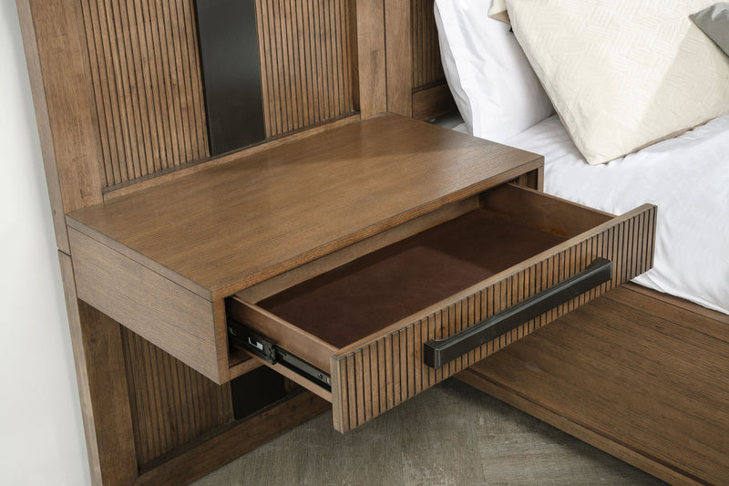 Terrace Wall Panel Platform Storage Bed with Attached Nightstands - Furniture City (CA)l