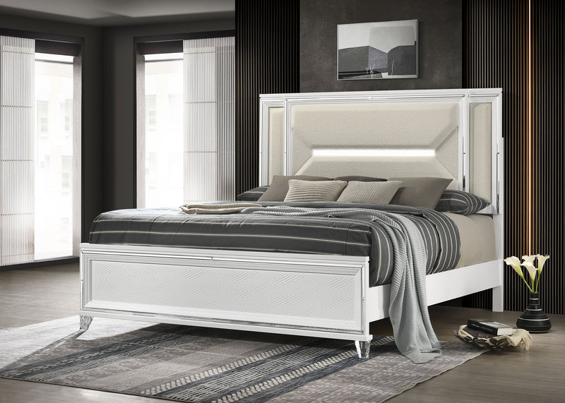 Marmore Panel Bed with LED Lighting - Furniture City (CA)l