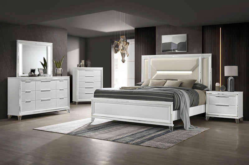 Marmore Panel Bed with LED Lighting - Furniture City (CA)l