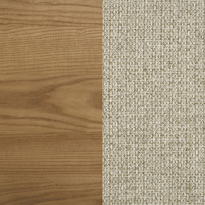 Robyn California King, E.King, & Queen Bed with Upholstered Headboard Dark Walnut