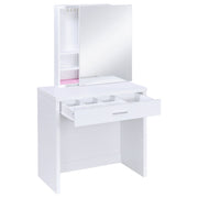 Harvey Makeup Vanity Table with Mirror and Stool - Furniture City (CA)l