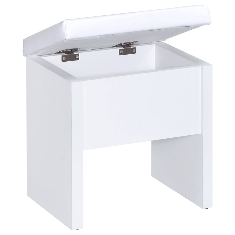 Harvey Makeup Vanity Table with Mirror and Stool - Furniture City (CA)l