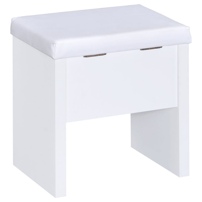 Harvey Makeup Vanity Table with Mirror and Stool - Furniture City (CA)l