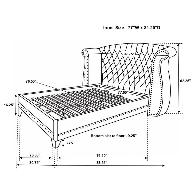 Barzini Wingback Platform Bed - Furniture City (CA)l