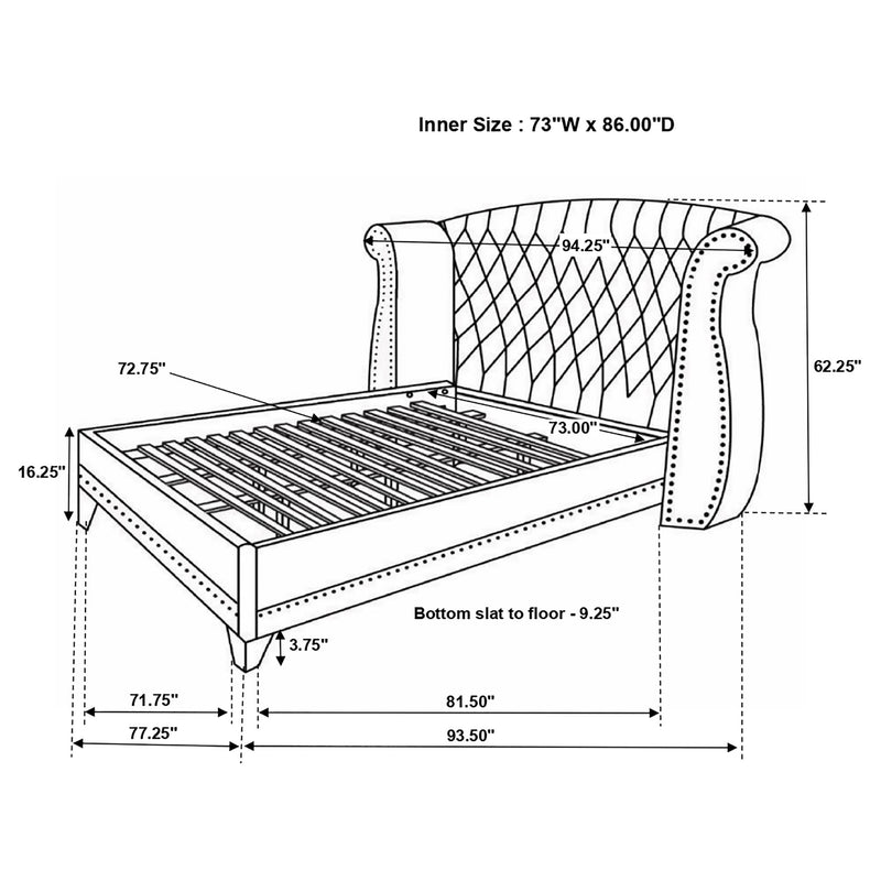 Barzini Wingback Platform Bed - Furniture City (CA)l