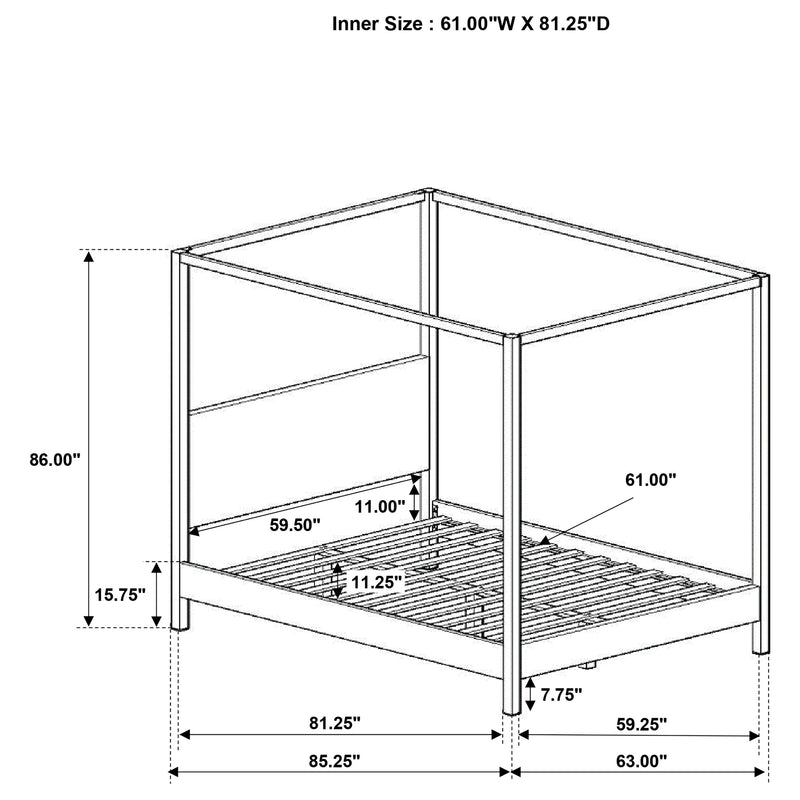 Monroe Canopy Panel Platform Bed - Furniture City (CA)l