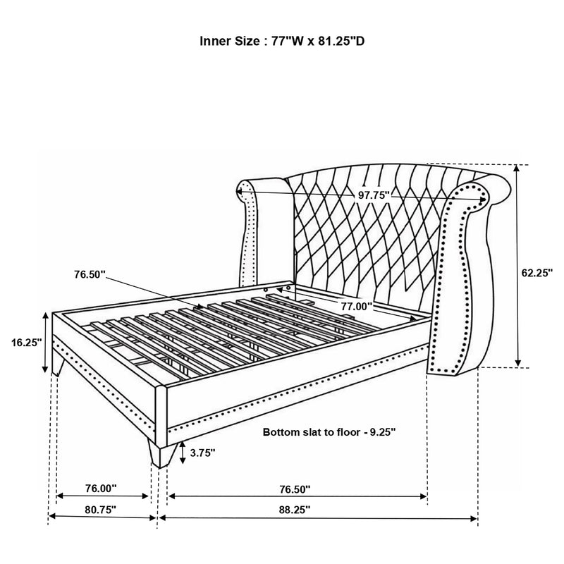 Barzini Wingback Platform Bed - Furniture City (CA)l