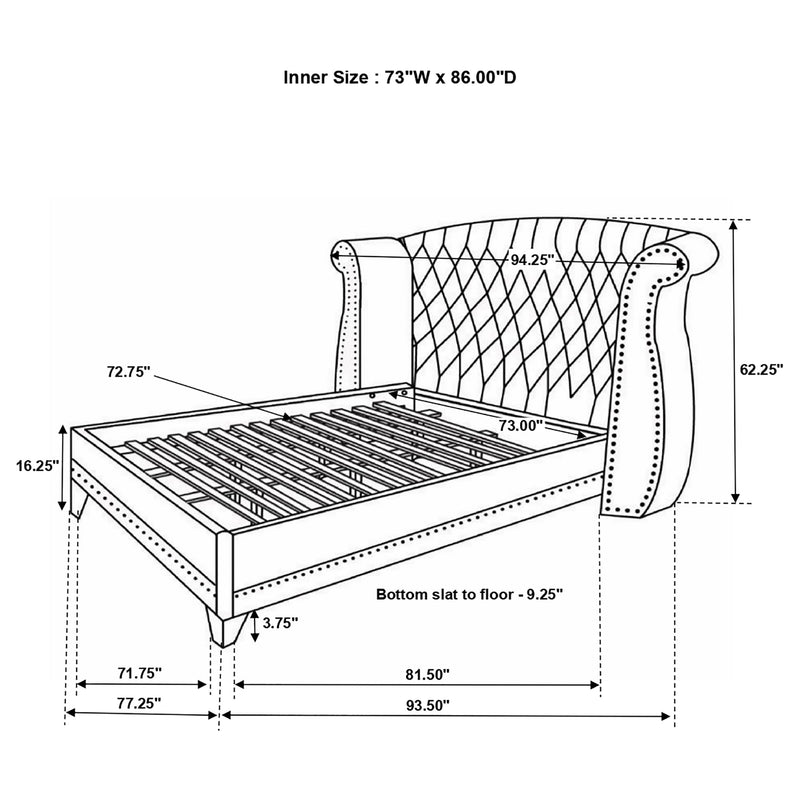 Barzini Wingback Platform Bed - Furniture City (CA)l