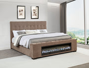 Senna Panel Bed with Bluetooth Speaker and Flame Visualizer - Furniture City (CA)l