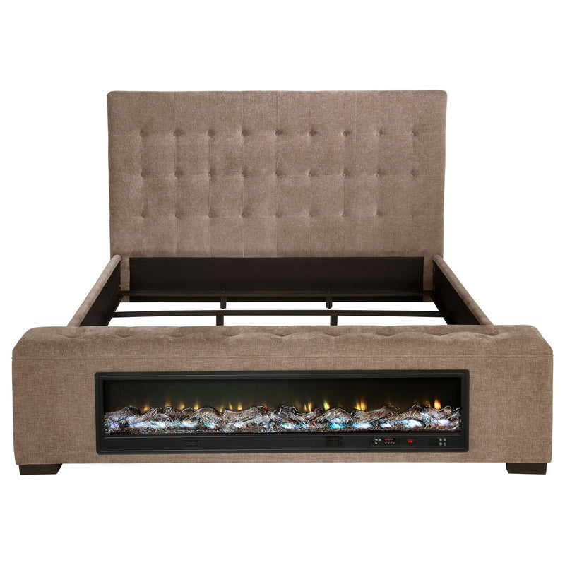 Senna Panel Bed with Bluetooth Speaker and Flame Visualizer - Furniture City (CA)l