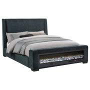 Preston Wingback Bed with Flame Visualizer and Bluetooth Speaker - Furniture City (CA)l