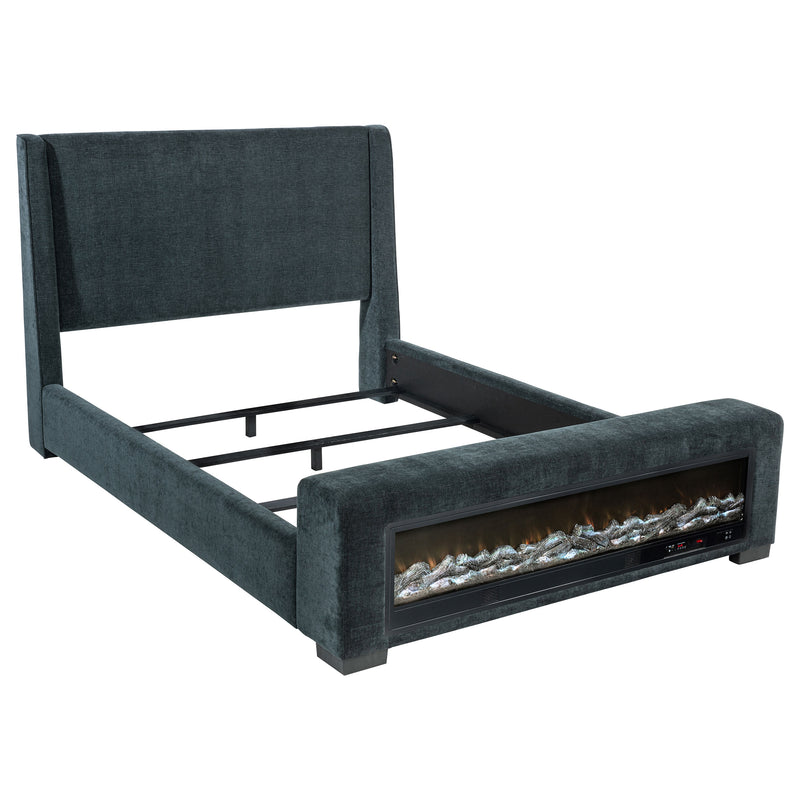 Preston Wingback Bed with Flame Visualizer and Bluetooth Speaker - Furniture City (CA)l
