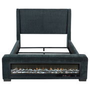 Preston Wingback Bed with Flame Visualizer and Bluetooth Speaker - Furniture City (CA)l