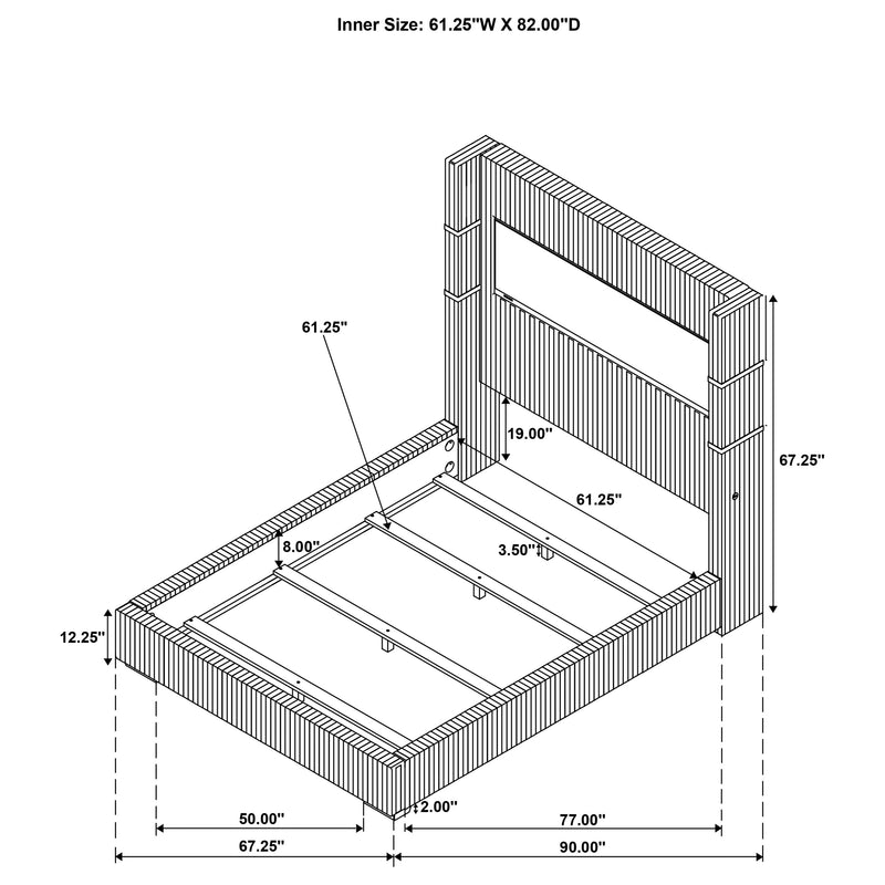 Tisdall Wingback Bed with Flame Visualizer - Furniture City (CA)l