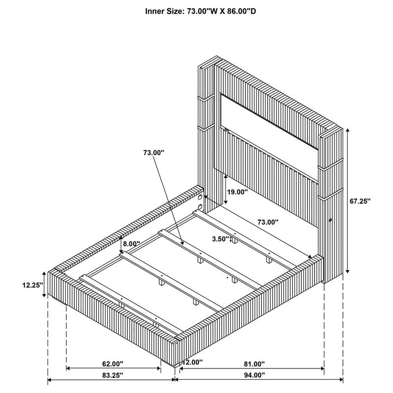 Tisdall Wingback Bed with Flame Visualizer - Furniture City (CA)l