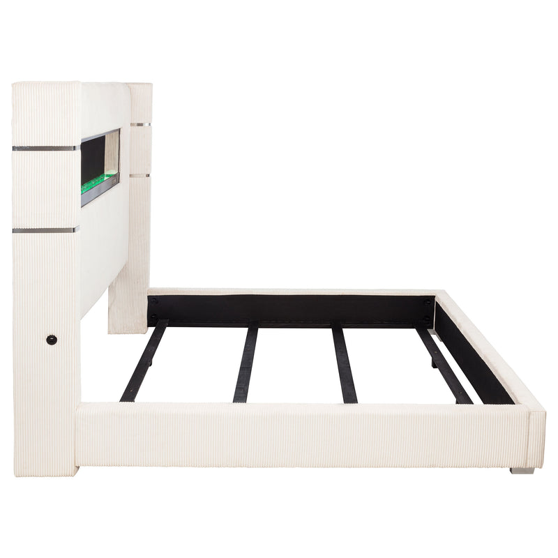 Tisdall Wingback Bed with Flame Visualizer - Furniture City (CA)l