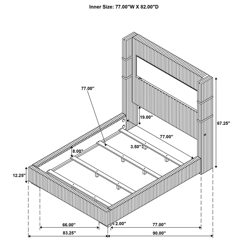 Tisdall Wingback Bed with Flame Visualizer - Furniture City (CA)l