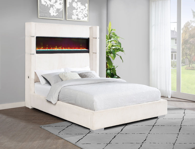 Tisdall Wingback Bed with Flame Visualizer - Furniture City (CA)l