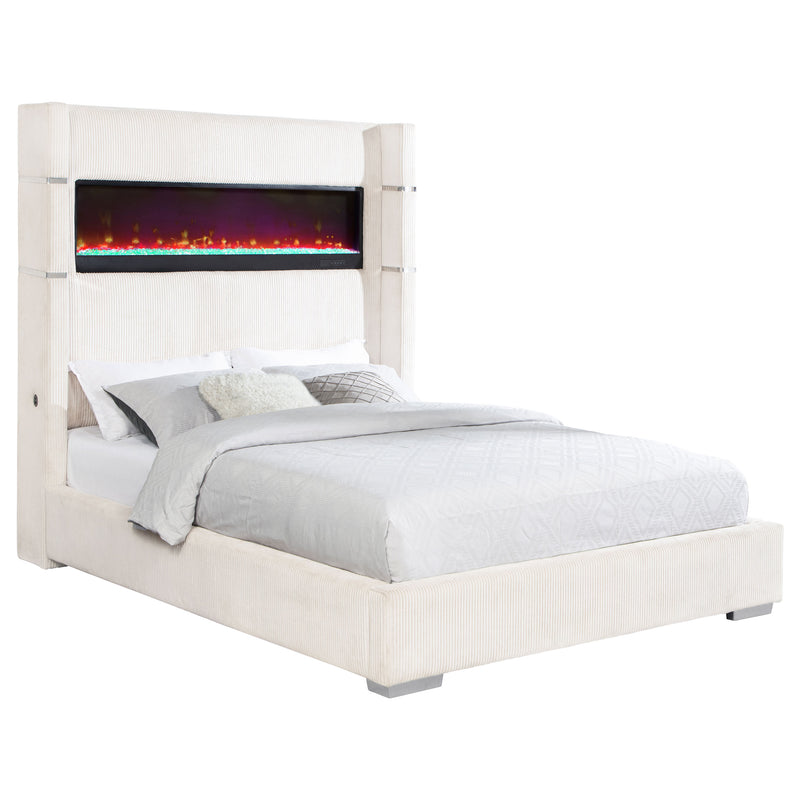 Tisdall Wingback Bed with Flame Visualizer - Furniture City (CA)l