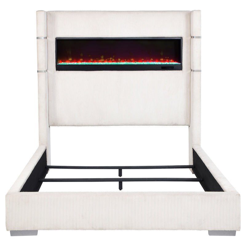 Tisdall Wingback Bed with Flame Visualizer - Furniture City (CA)l