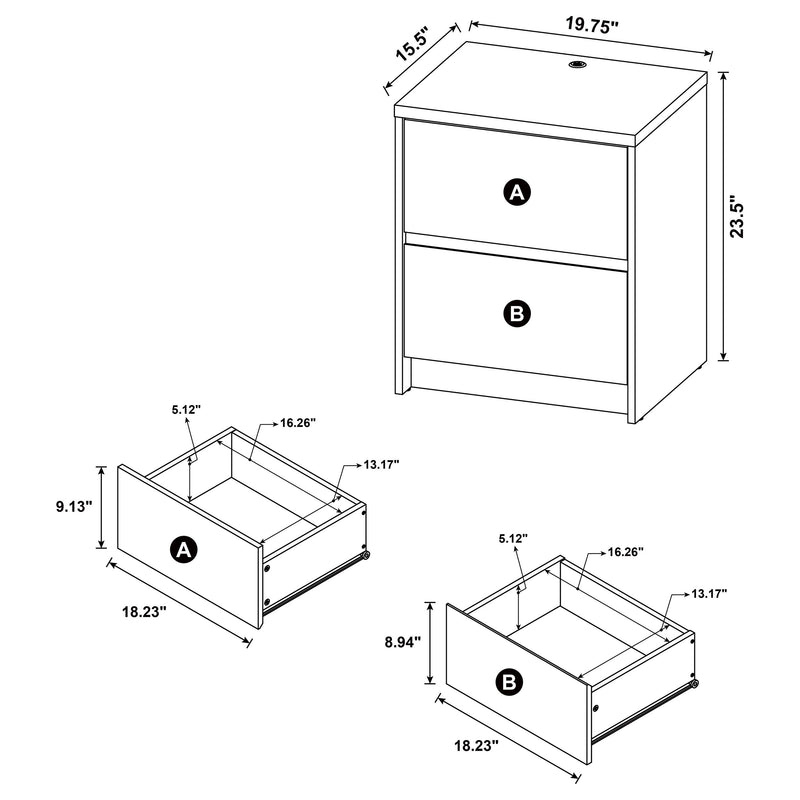 Westpark Nightstand with LED Lighting - Furniture City (CA)l