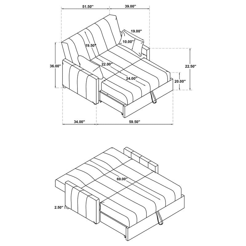 Portland Convertible Sleeper Sofa Bed - Furniture City (CA)l