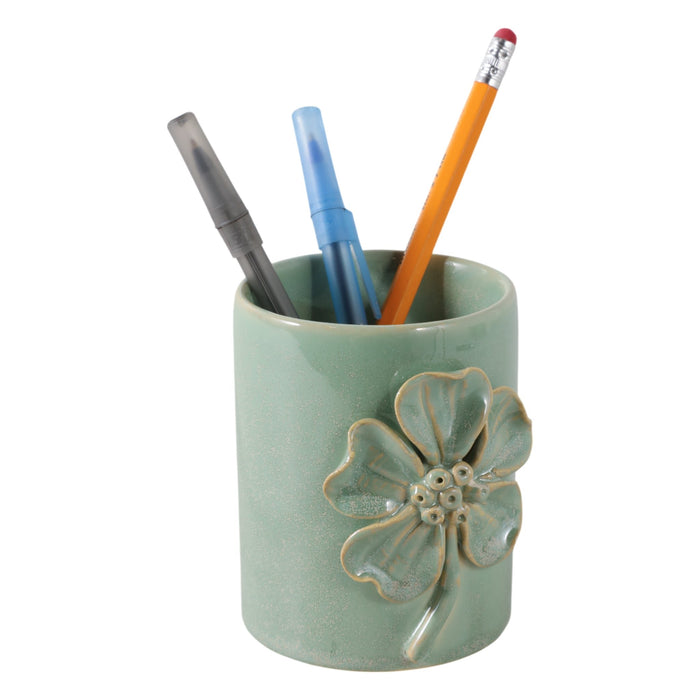 4-flower-applique-pencil-cup-green-2