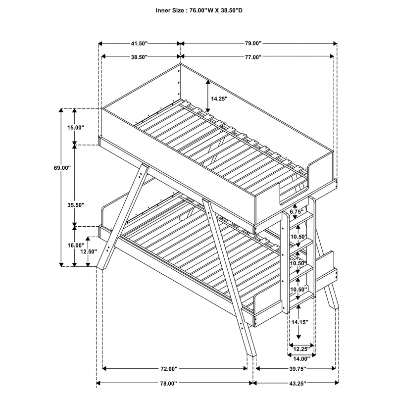 Frankie Bunk Bed with Mattress - Furniture City (CA)l