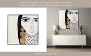 47x47-hand-painted-gold-hoop-lady-blk-wht-10