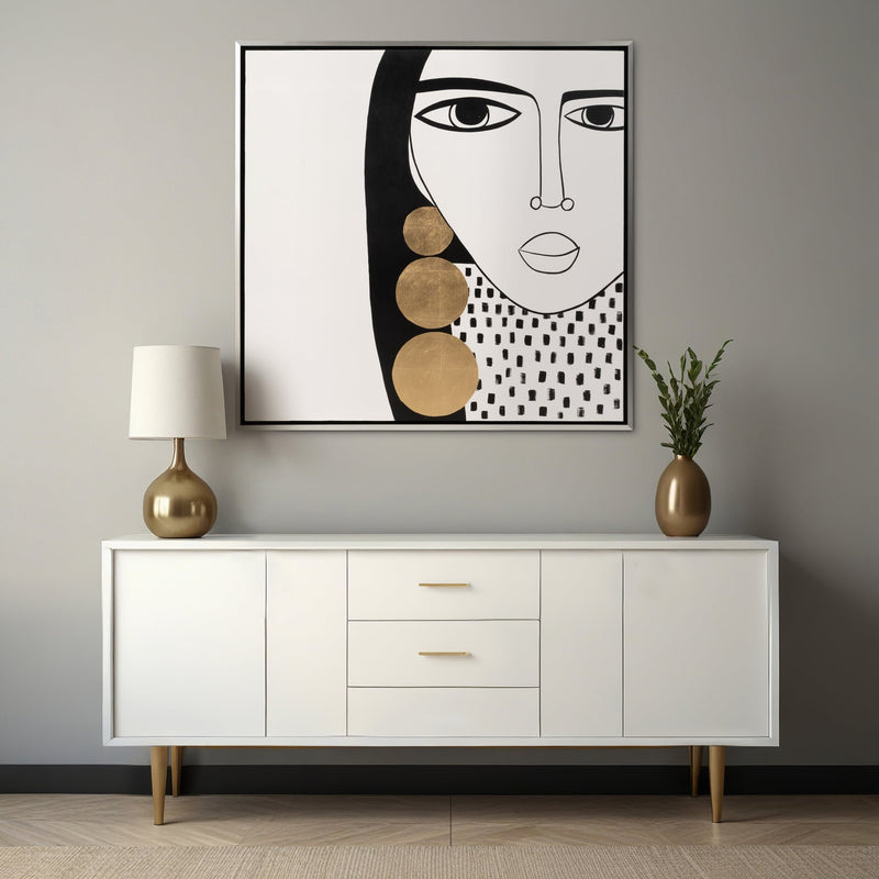 47x47-hand-painted-gold-hoop-lady-blk-wht-9