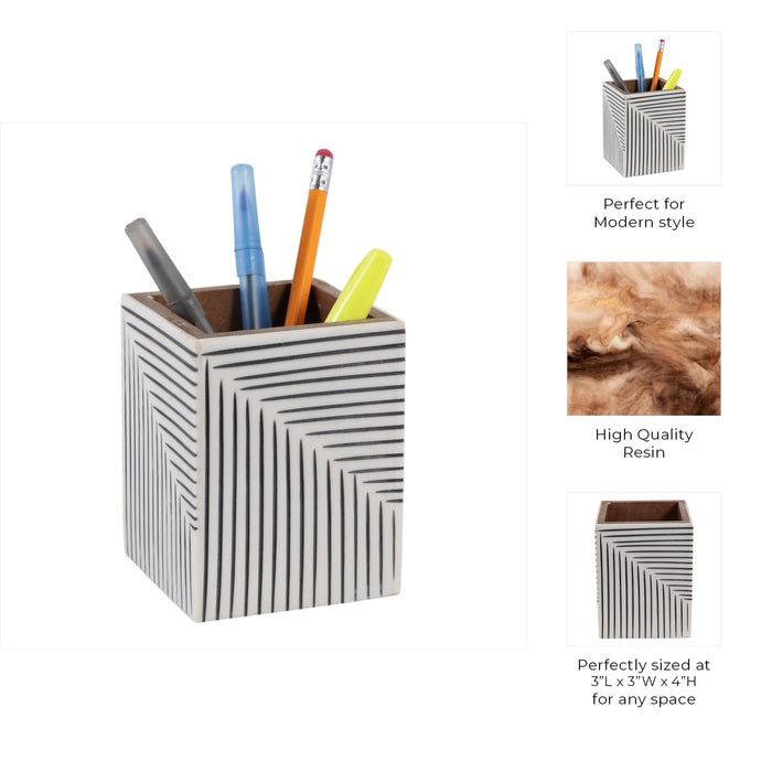 4x3-ridged-lines-resin-pencil-cup-black-white-9
