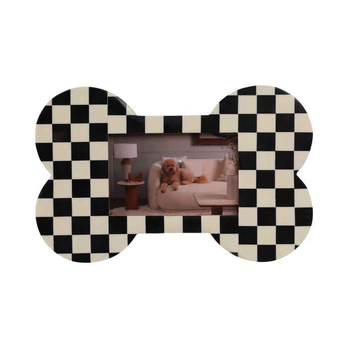 4x6-checkerboard-dog-bone-photo-frame-ivory-black-1
