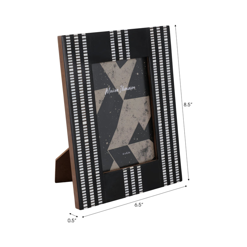 4x6-ridged-stripes-photo-frame-black-ivory-2