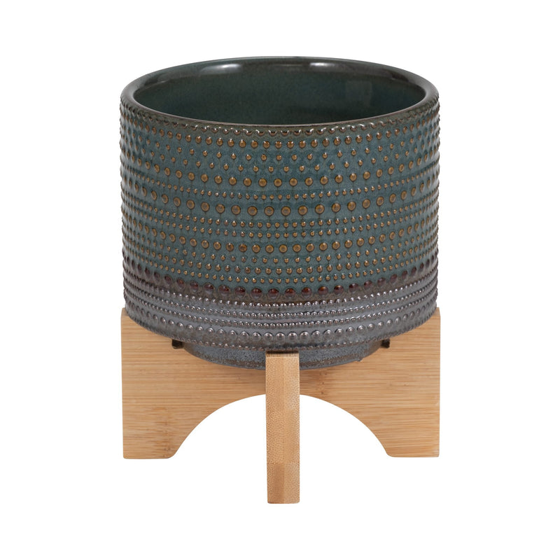 5-dotted-planter-w-wood-stand-green-1