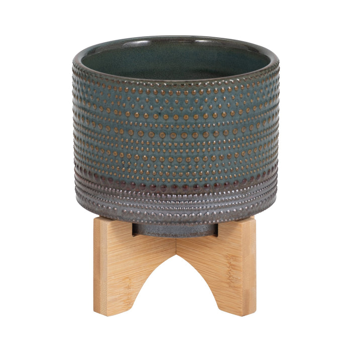 5-dotted-planter-w-wood-stand-green-4