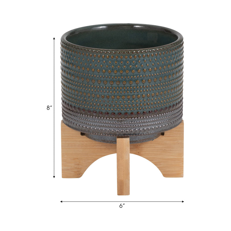 5-dotted-planter-w-wood-stand-green-9