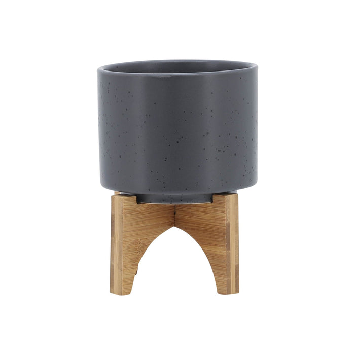 5-planter-w-wood-stand-matte-gray-1