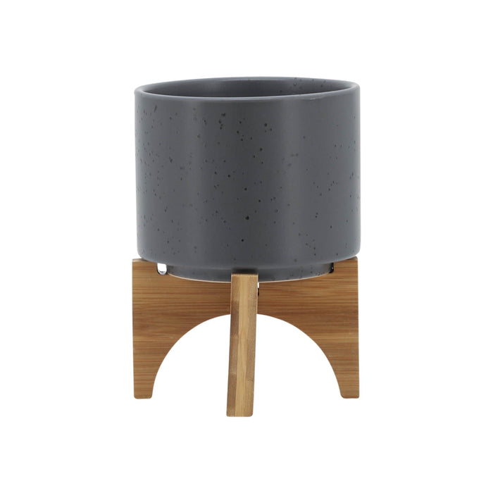5-planter-w-wood-stand-matte-gray-2