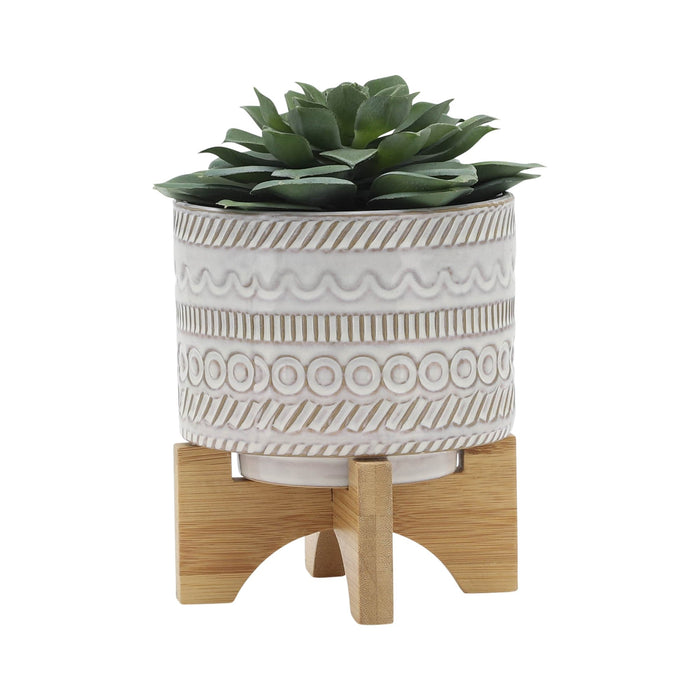 5-tribal-planter-w-wood-stand-beige-3