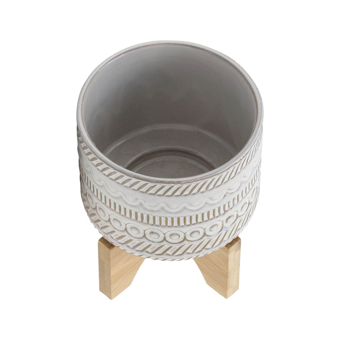 5-tribal-planter-w-wood-stand-beige-4