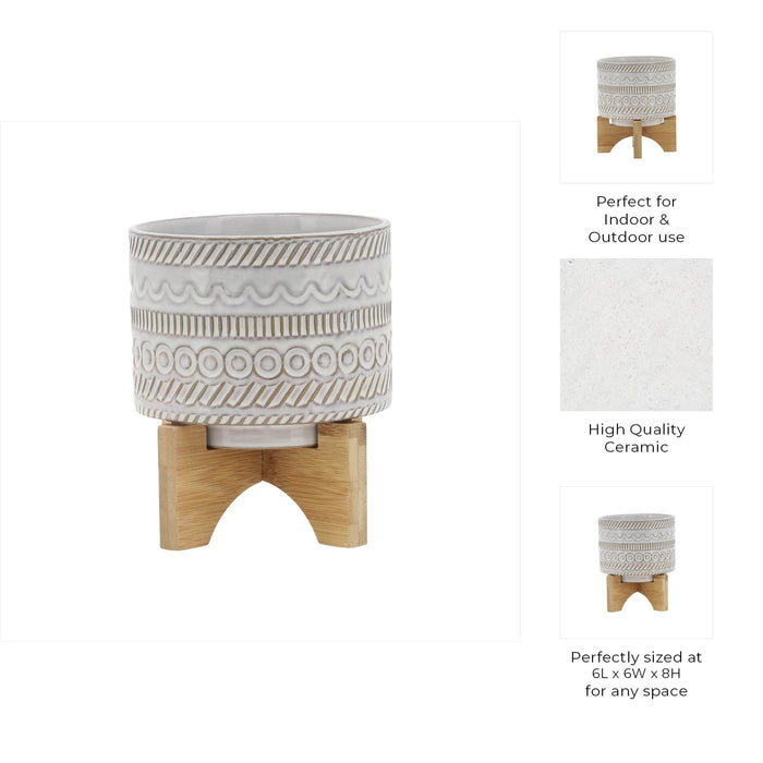 5-tribal-planter-w-wood-stand-beige-9
