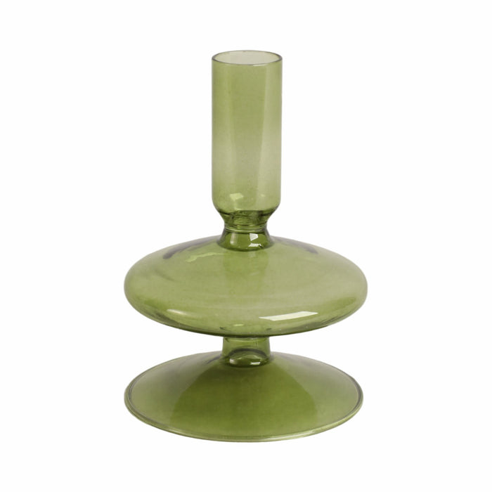 5-vintage-glass-taper-candle-holder-olive-1