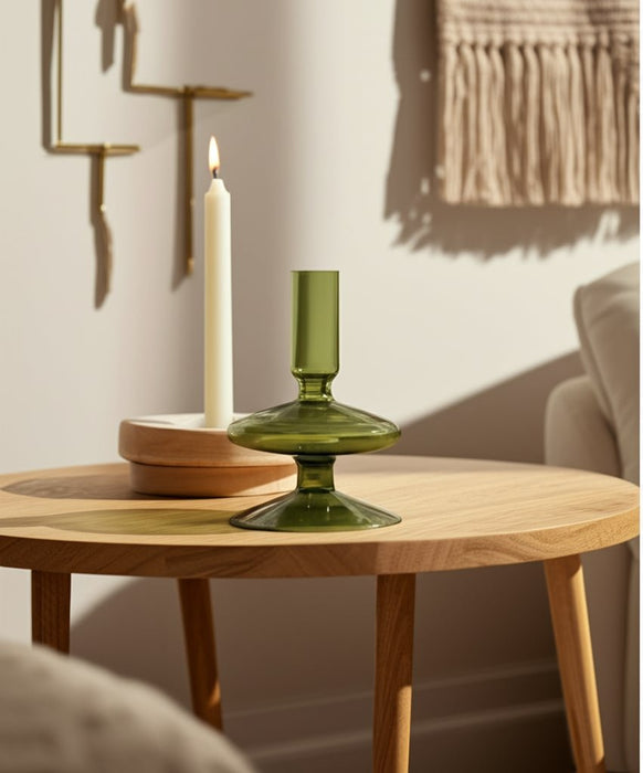 5-vintage-glass-taper-candle-holder-olive-4