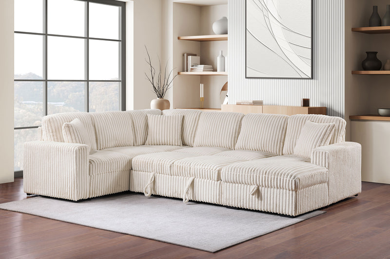 Devonshire Pull-Out Sleeper Sectional Sofa - Furniture City (CA)l