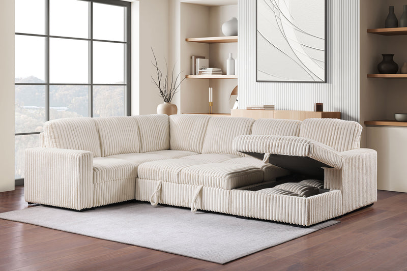 Devonshire Pull-Out Sleeper Sectional Sofa - Furniture City (CA)l