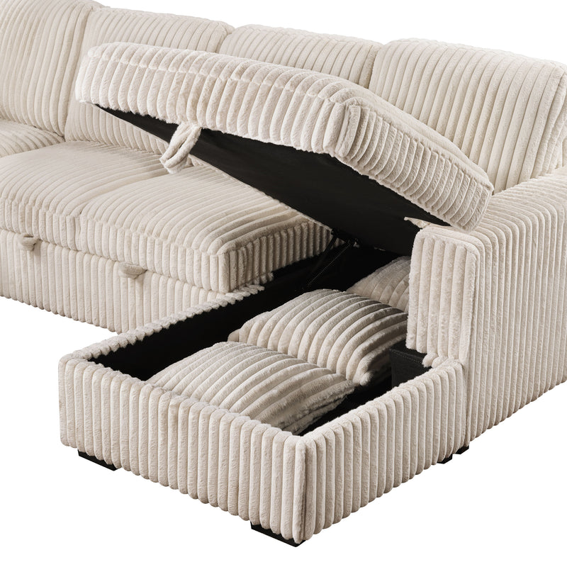 Devonshire Pull-Out Sleeper Sectional Sofa - Furniture City (CA)l
