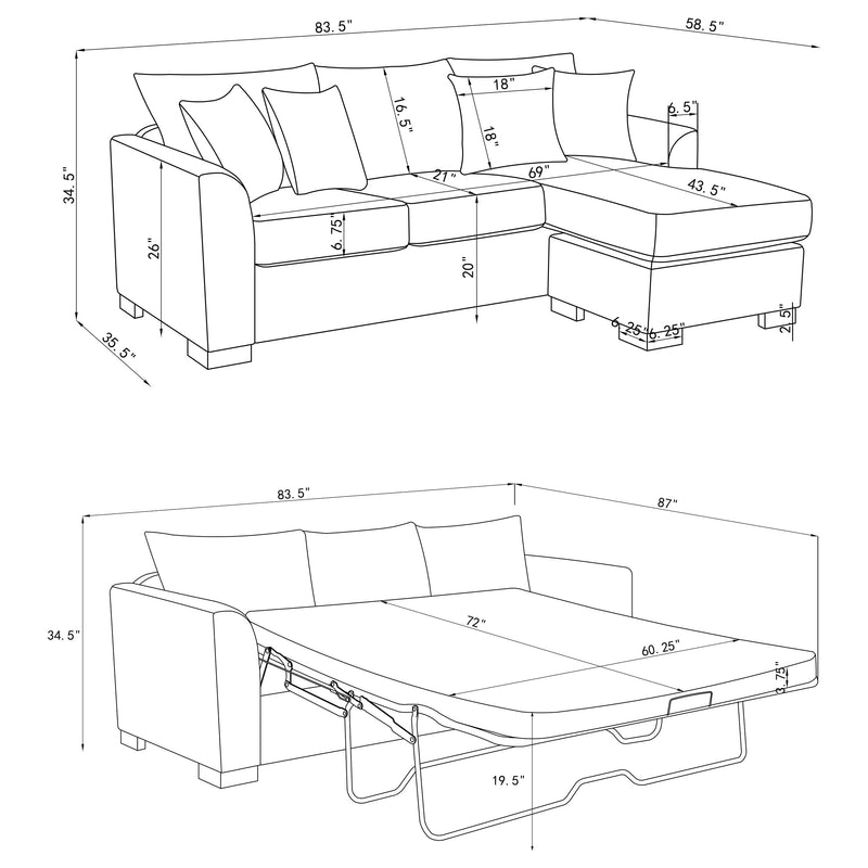 Storey Fold-Out Sleeper Sectional Sofa - Furniture City (CA)l